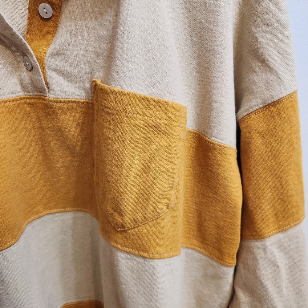 Madewell Mustard and Cream Striped Rugby Pullover - Picture 4 of 8